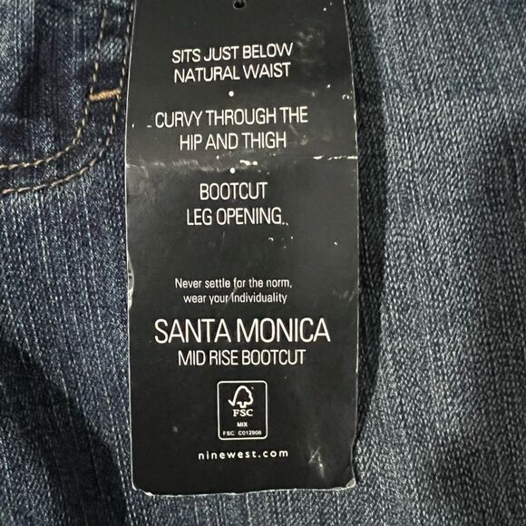 New! Nine West Santa Monica Bootcut Mid Rise Bootcut Curvy Blue Jeans Sz 6/27 - Picture 10 of 13